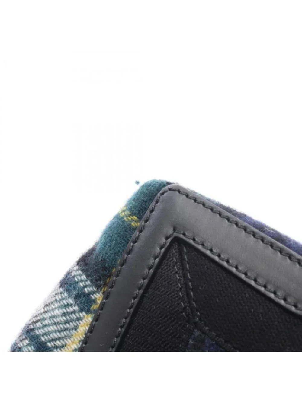 Balenciaga Tote Bag Navy Cabas S Check Black Plaid Wool Leather